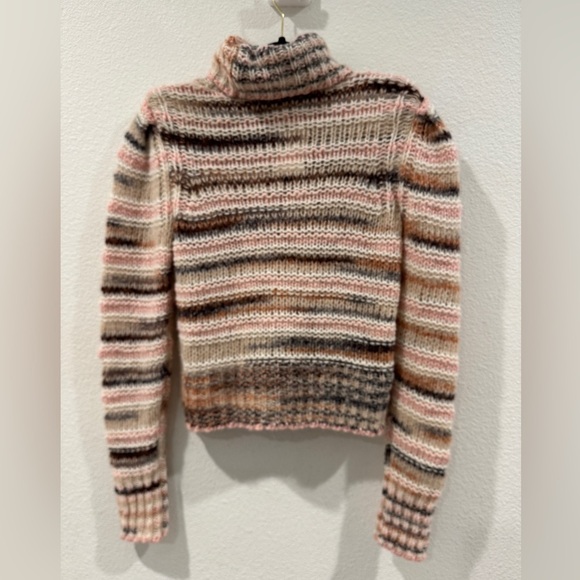 NWT A.L.C. Selina Space Dye Striped Wool Alpaca Blend Turtleneck Sweater Small - Picture 4 of 16